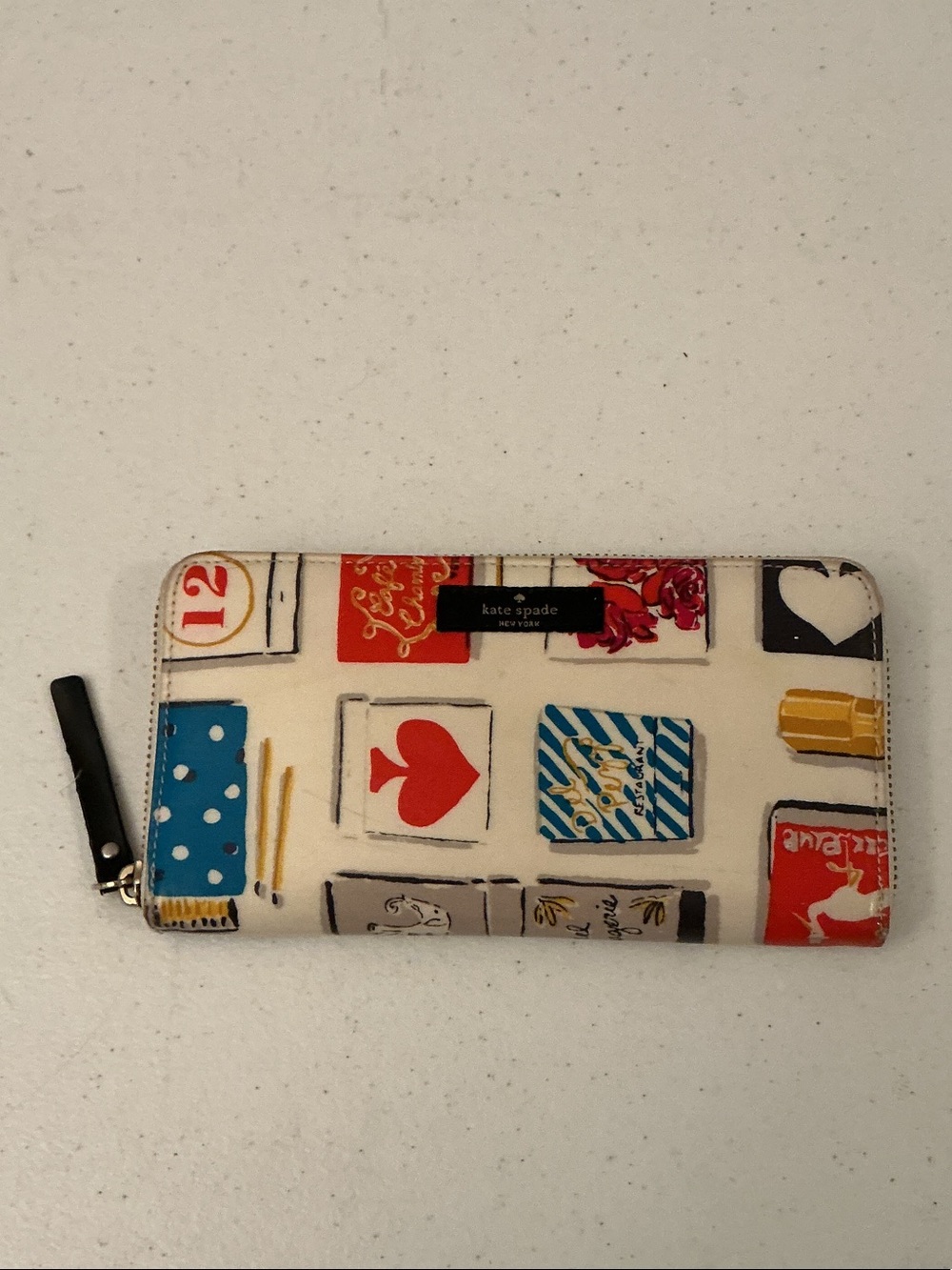 kate spade ny neda daycation matchbox print zip-around wallet